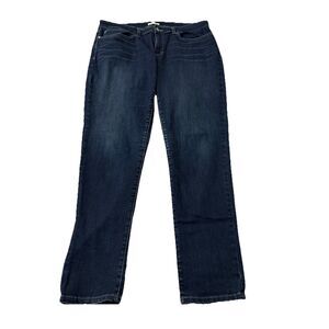 Eileen Fisher Jeans Womens 14 Blue Straight Leg High-Rise Stretch Organic Cotton